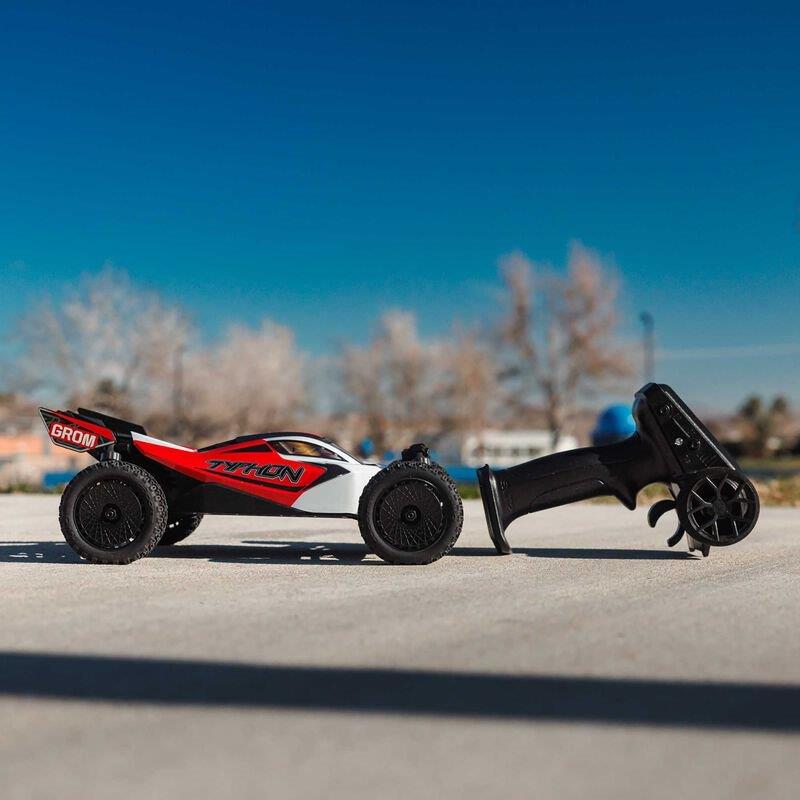 TYPHON GROM MEGA 380 Brushed 4X4 Small Buggy RTR, Battery & Charger, Red/White - 4