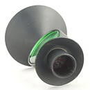 Gunnar Ander (1960s) Iron Candleholder with Green Glass Center 10 cm