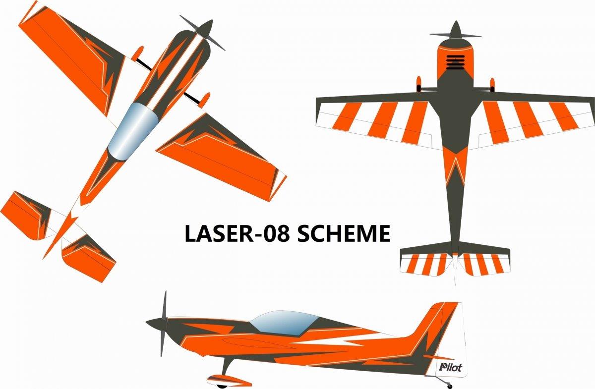 Pilot RC Laser 1850mm 35cc Orange-Gray 73tum - 3