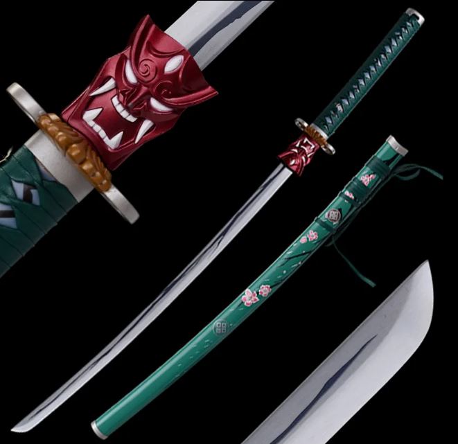 Valorant Kolstål Katana Svärd Green Devil Series - Grön 
