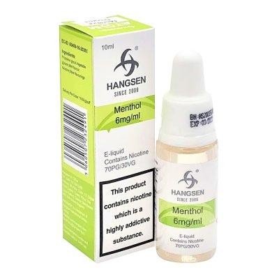 Hangsen E juice med mentholsmak. Finns i upp till 18mg nikotinstyrka