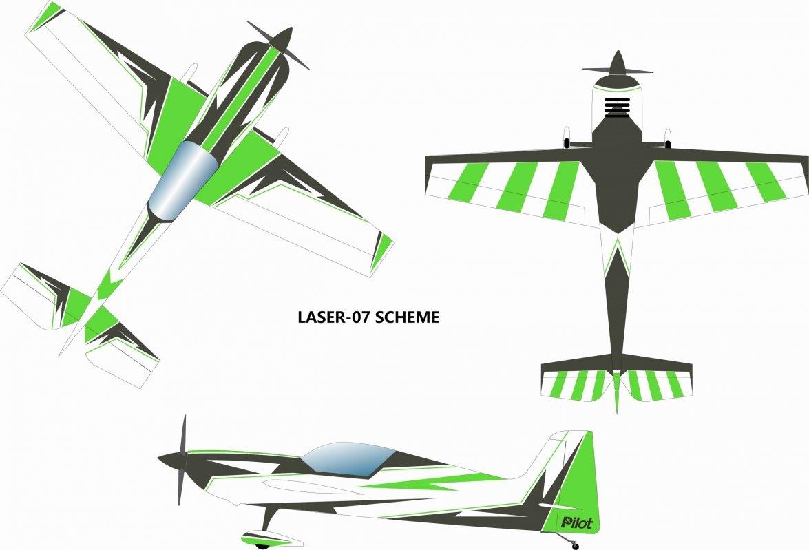 Pilot RC Laser 1702mm 35cc Green-Black 67tum - 3