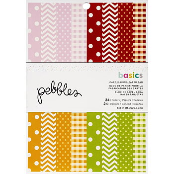 AMERICAN CRAFTS PEBBLES-Single-Sided Paper Pad 6"X8" 24/Pkg- Basic 2