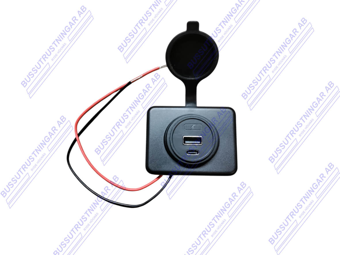 Utanpåliggande USB uttag USB-A &  USB-C