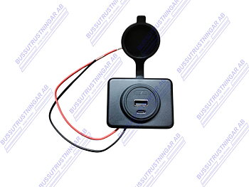Utanpåliggande USB uttag USB-A &  USB-C