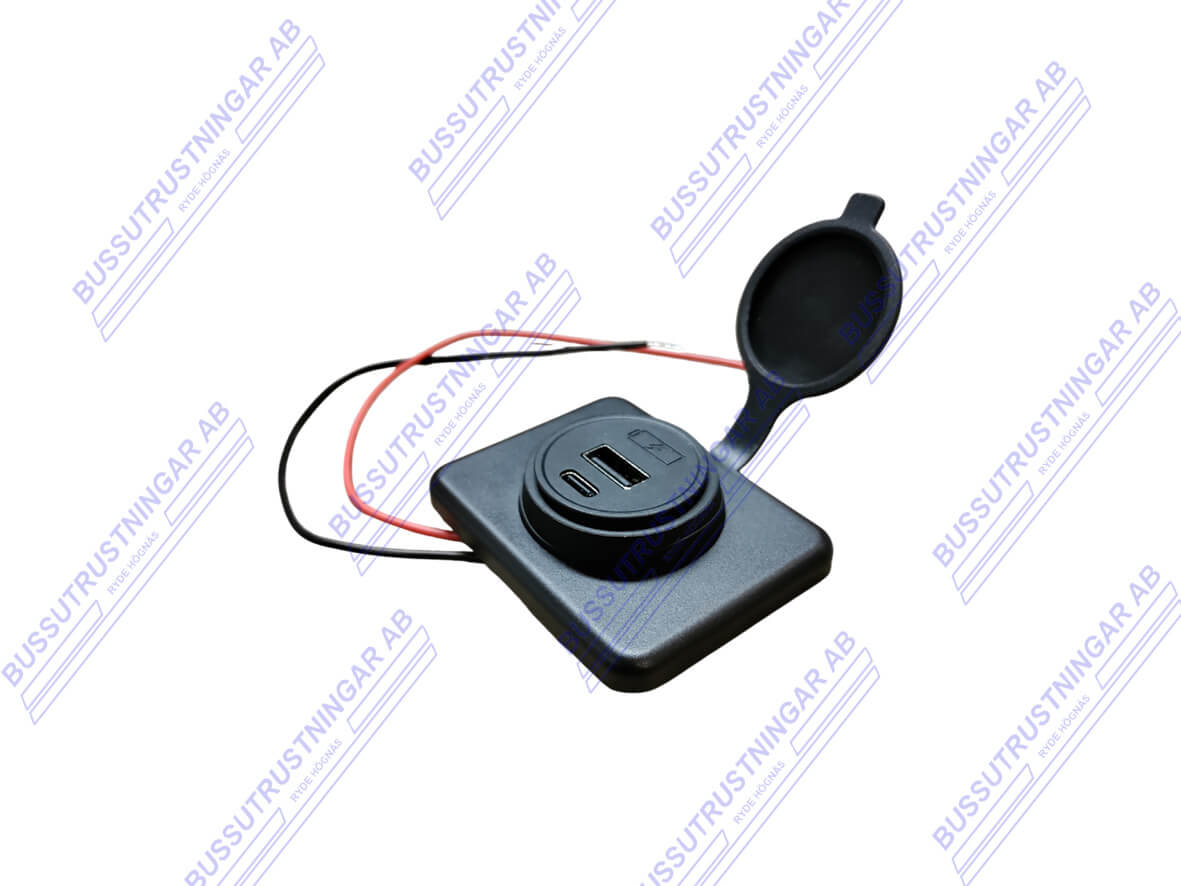 Utanpåliggande USB uttag USB-A &  USB-C - 2