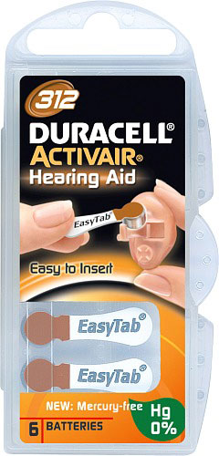 Batteri Activair kvicks.fr 312, 6 st - Duracell