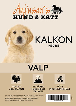 Anjinsans Kalkon med Ris  Valp 1,5 kg