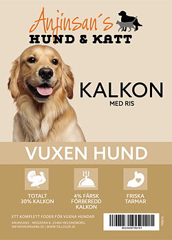 Anjinsans Kalkon med Ris  vuxen 1,5 kg