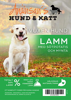 Anjinsans  GF Lamm med Sötpotatis och Mynta Vuxen 2 kg