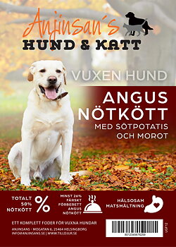 Anjinsans GF Angus Nötkött med Sötpotatis och Morot  Vuxen 2 kg