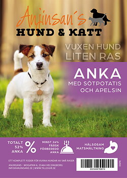 Anjinsans GF Anka med Sötpotatis och Apelsin Liten Ras  Vuxen 2 kg