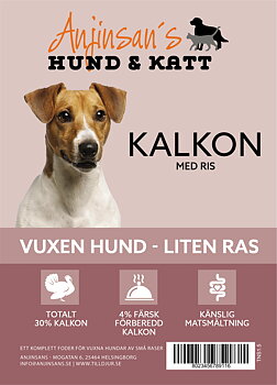Anjinsans Kalkon med Ris Liten Ras Vuxen 1,5 kg