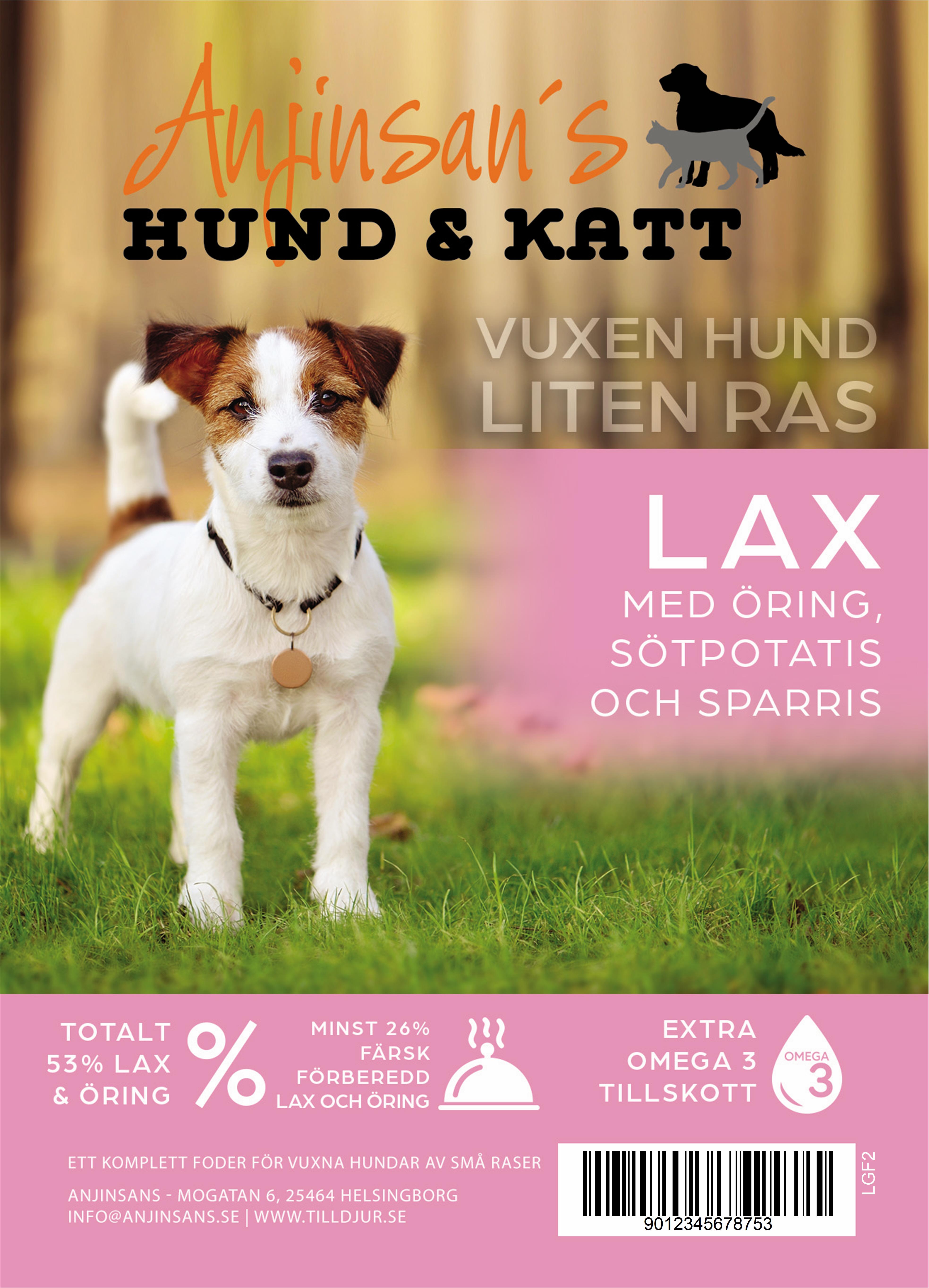 Anjinsans Lax med Öring, Sötpotatis och Sparris Liten Ras Vuxen 2 kg
