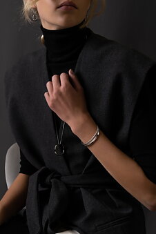 Icon Cuff Tunn Silverpläterad