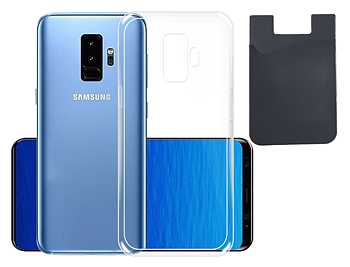 Samsung Galaxy S9+ Case & Card Holder - Protection & Convenient Card Management - Black