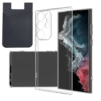 Samsung Galaxy S23 Ultra Case & Card Holder - Protection & Convenient Card Management - Black