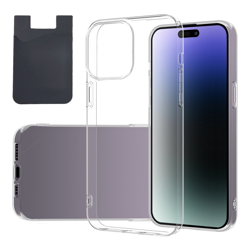 iPhone 15 Pro Skal & Korthållare - Skydd & Smidig Korthantering - Svart