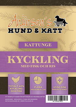 Anjinsans Kyckling med Fisk och Ris kattunge  6 kg 