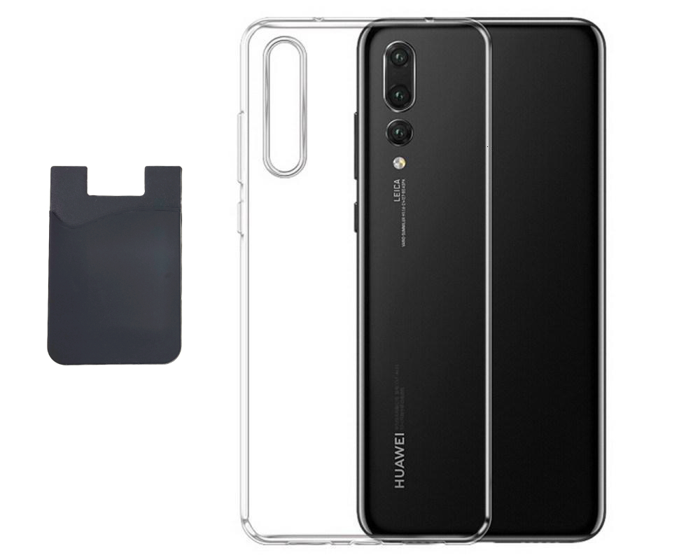 Huawei P20 Skal & Korthållare - Skydd & Smidig Korthantering - Svart