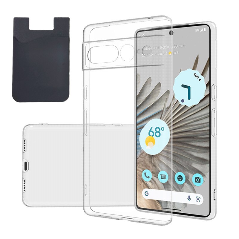 Google Pixel 7 Pro Cover & Card Holder - Protection & Easy Card Management - Black