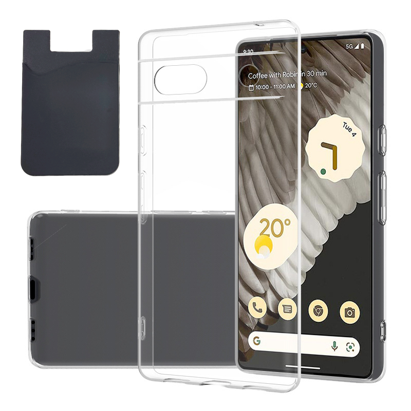 Google Pixel 7 Case & Card Holder - Protection & Convenient Card Management - Black