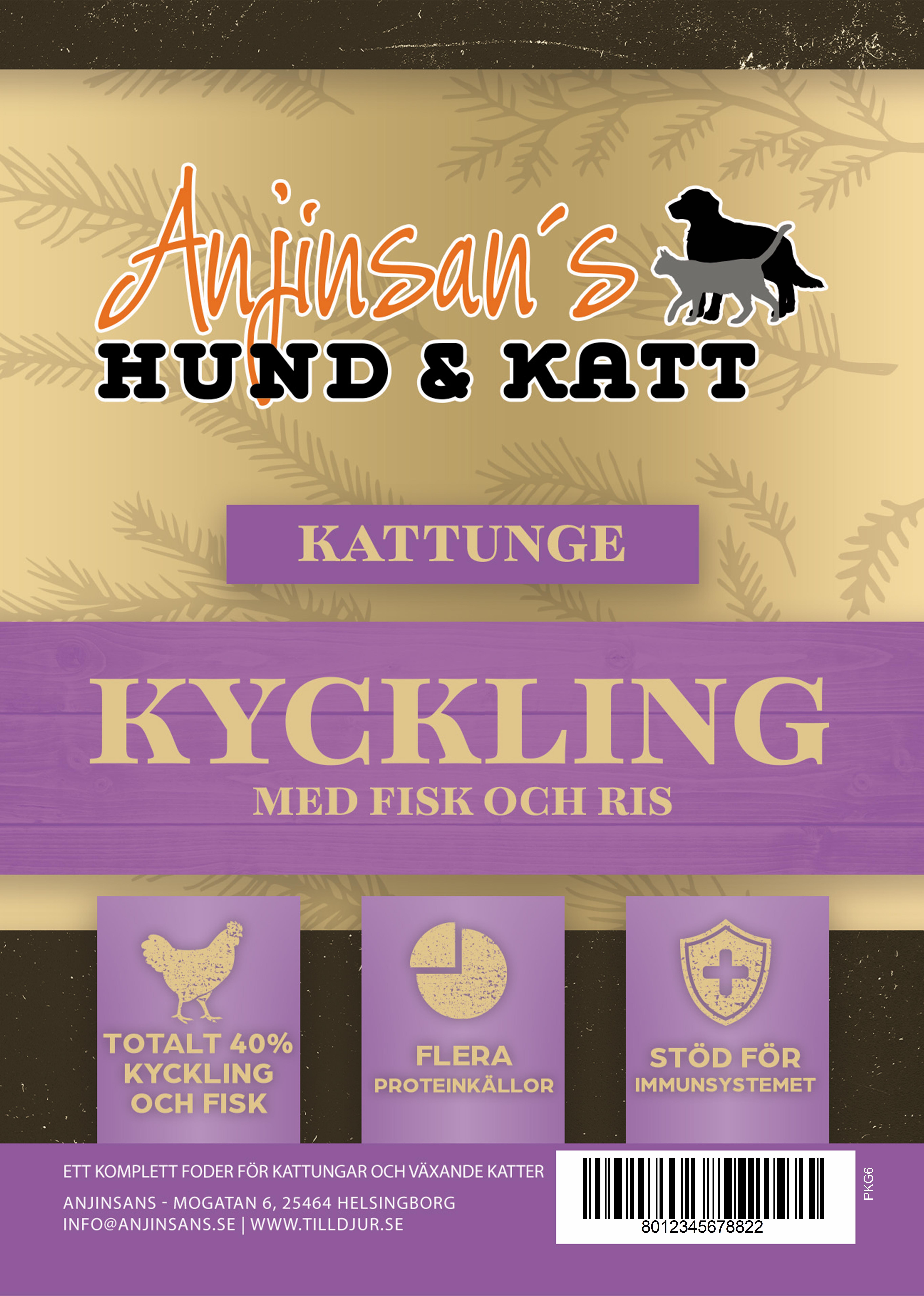 Anjinsans Kyckling med Fisk och Ris kattunge 300 g