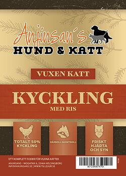 Anjinsans Kyckling med Ris Vuxen katt 2 kg