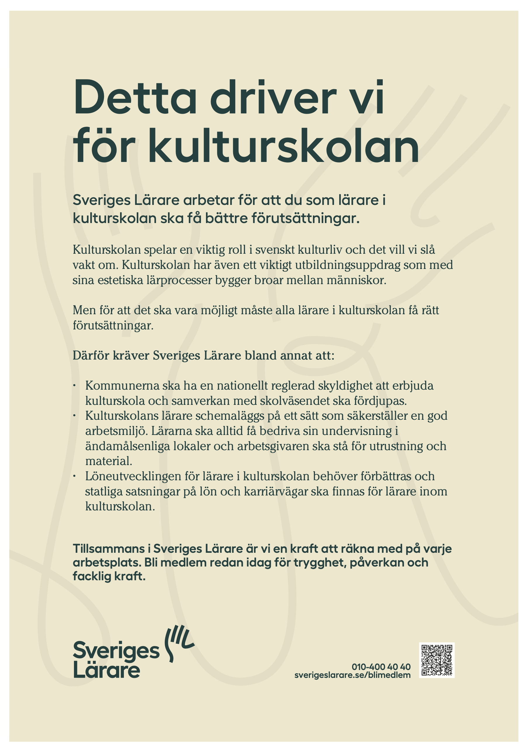 Detta driver vi för kulturskolan - affisch A4