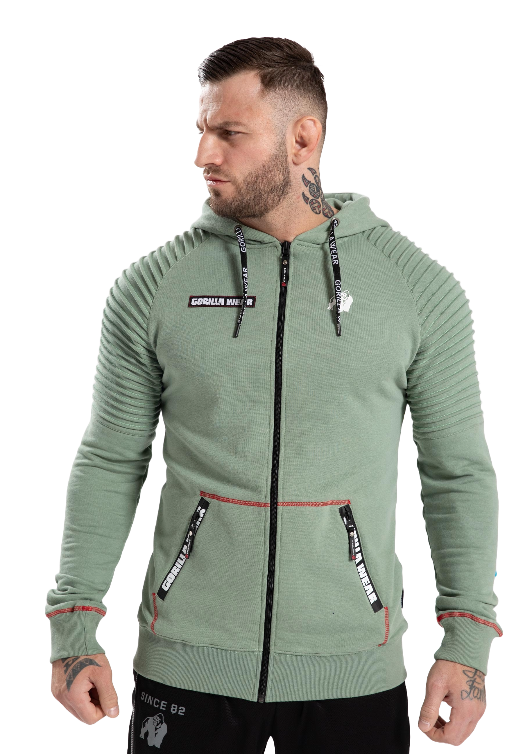 Georgia Zipped Hoodie, green bay