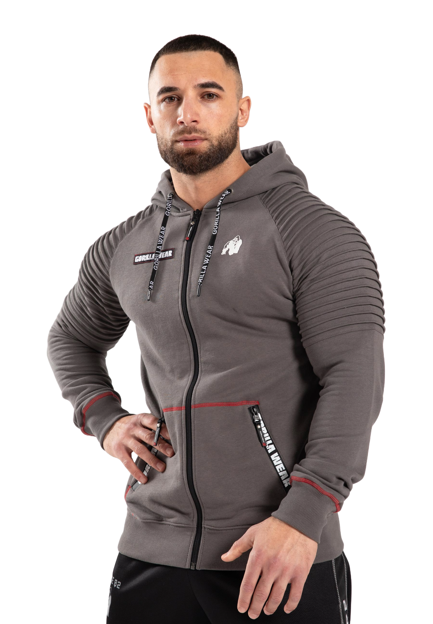 Georgia Zipped Hoodie, grey
