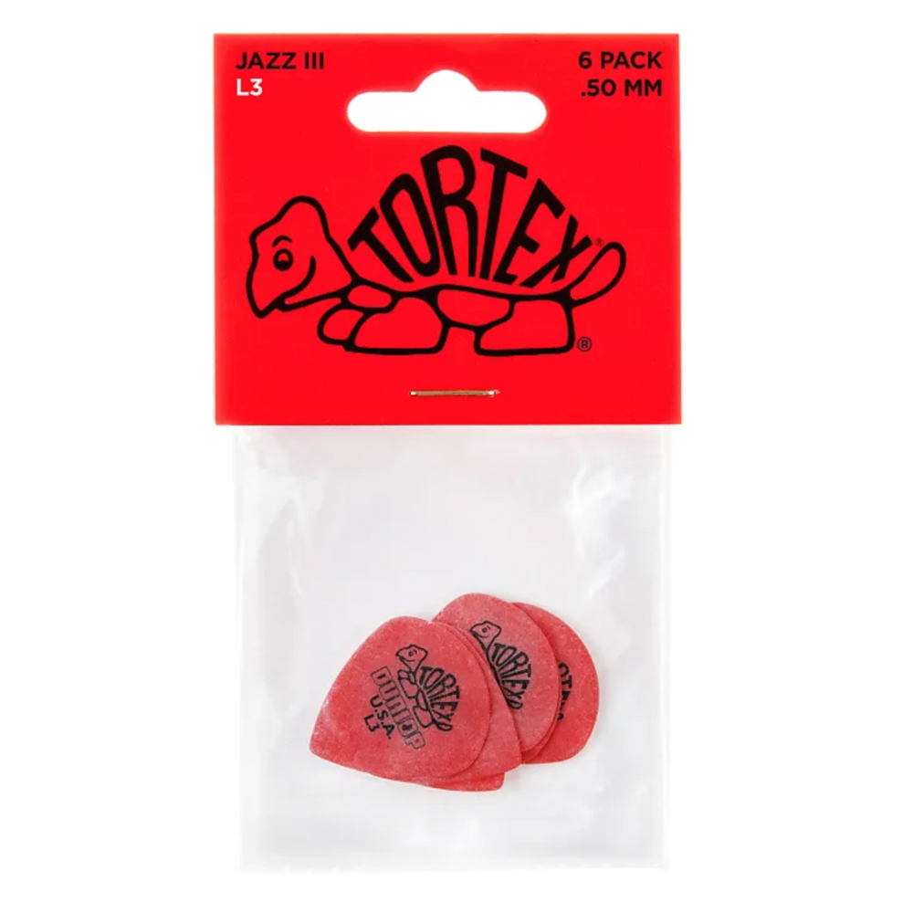 Dunlop Tortex® Jazz 3 Picks L3 Light (6-Pack)