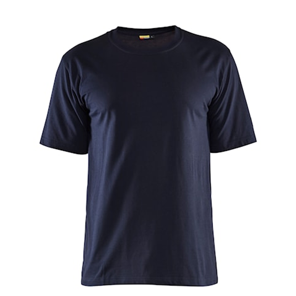 T-shirt med flamskydd. Blåkläder.