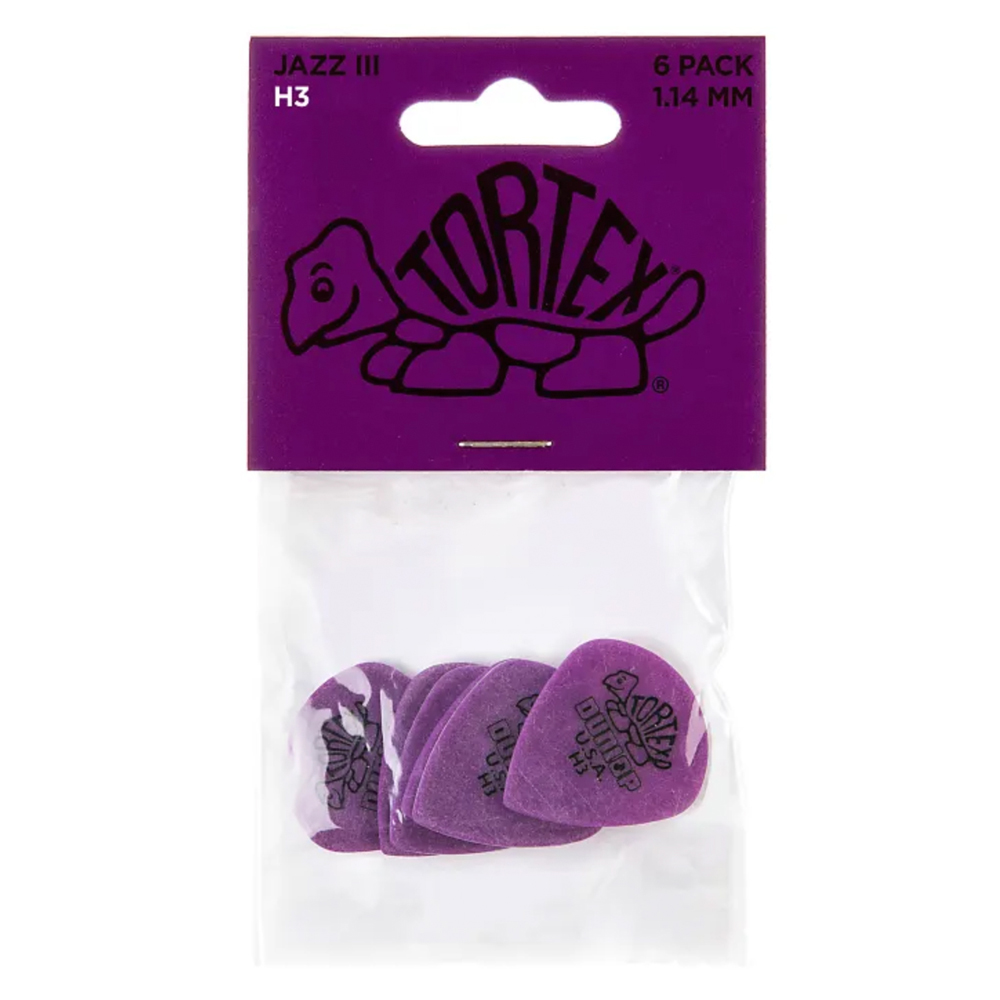 Dunlop Tortex® Jazz 3 Picks H3 Heavy (6-Pack)
