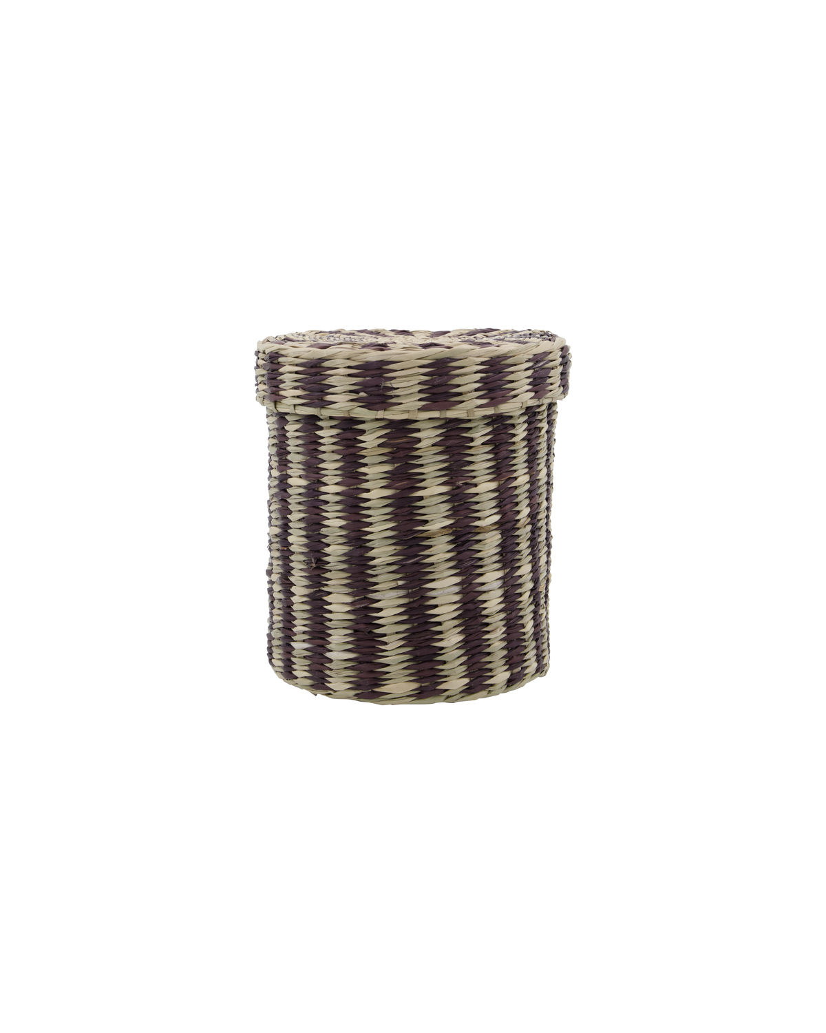 Korg med lock L randig natur/brun, House Doctor