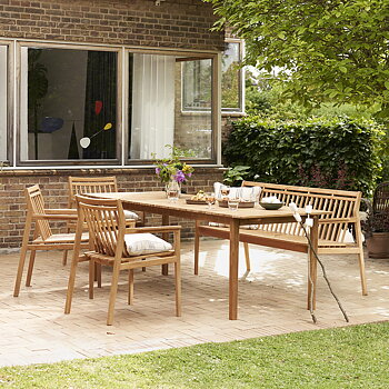 Sammen Table M2 + Soffa M11 + 3 Chairs M1 Teak - In stock