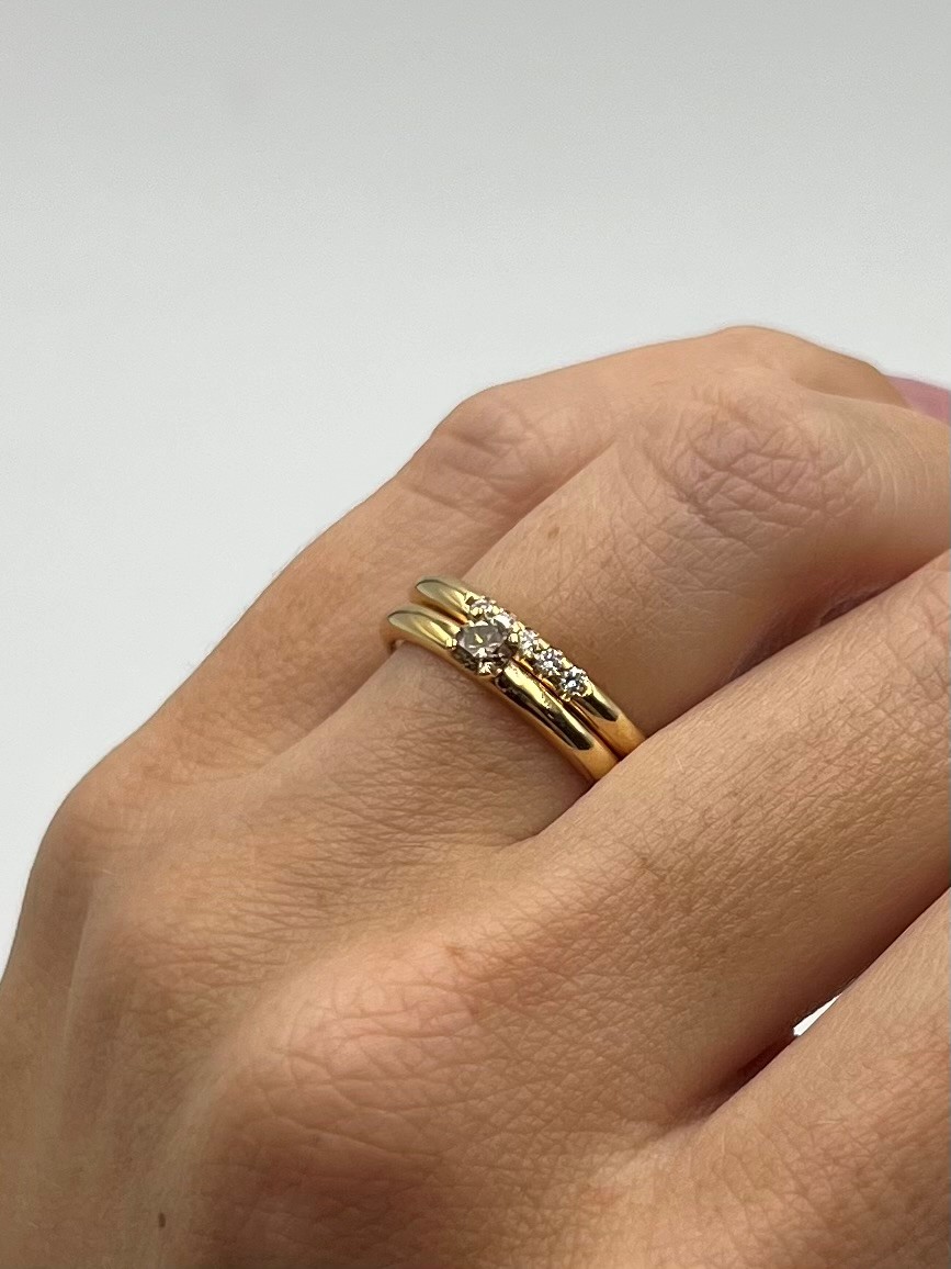 Ring Fina handgjord diamanter guld 18 karat  - 3