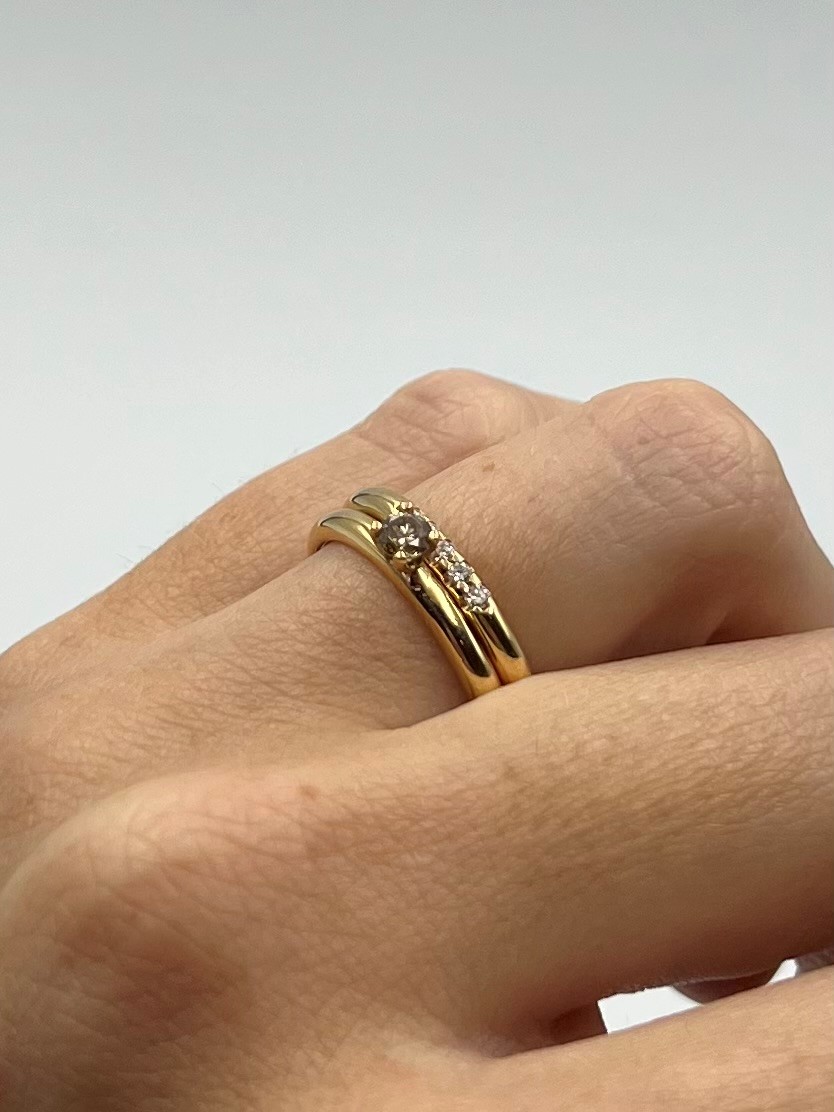 Ring Fina handgjord diamanter guld 18 karat  - 5