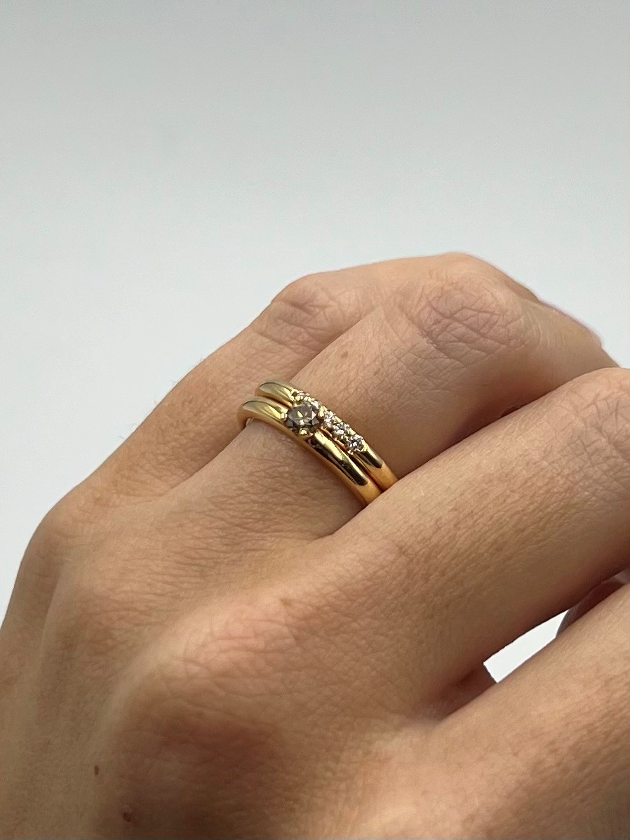 Ring Fina handgjord diamanter guld 18 karat  - 4