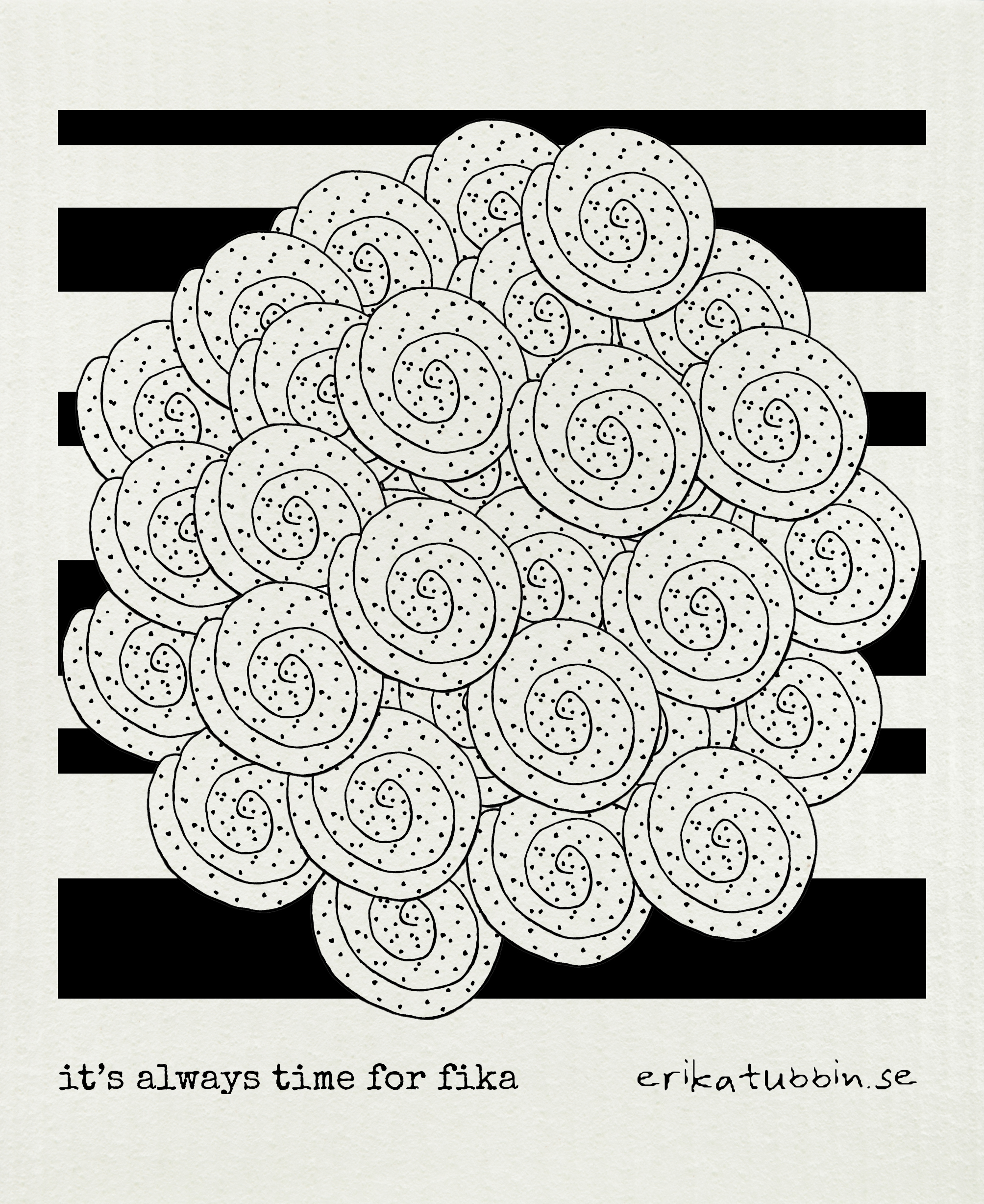 dishcloth FIKA CINNAMON BUN black-white - 2