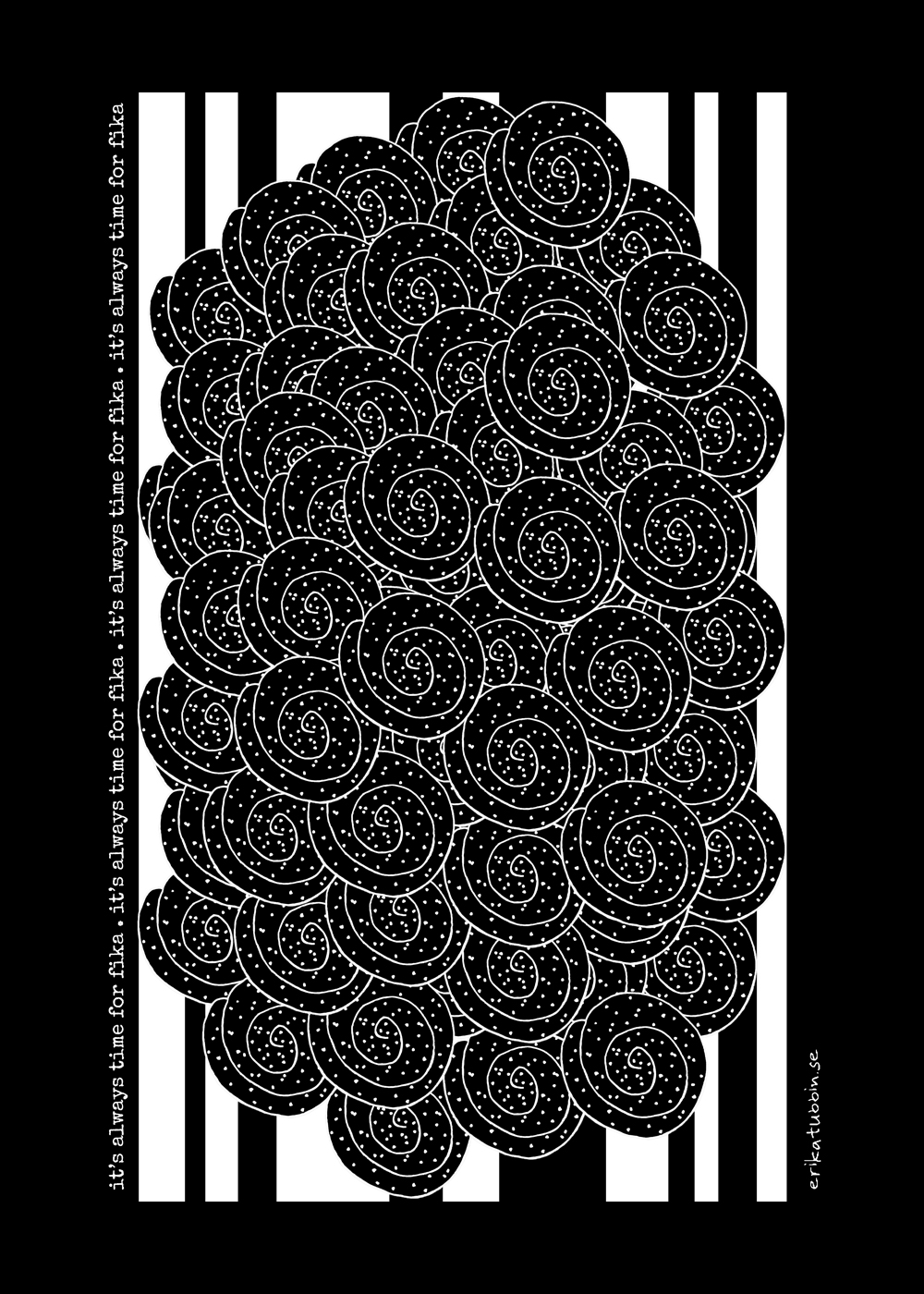 tea towel FIKA CINNAMON BUN black/white 50x70 cm - 4
