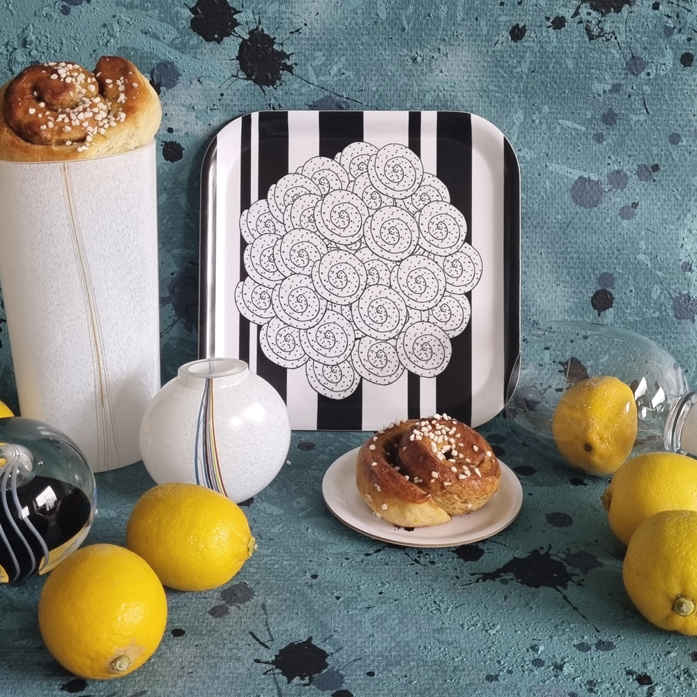 tray/cookie plate FIKA CINNAMON BUN black/white 20x20 cm - 3