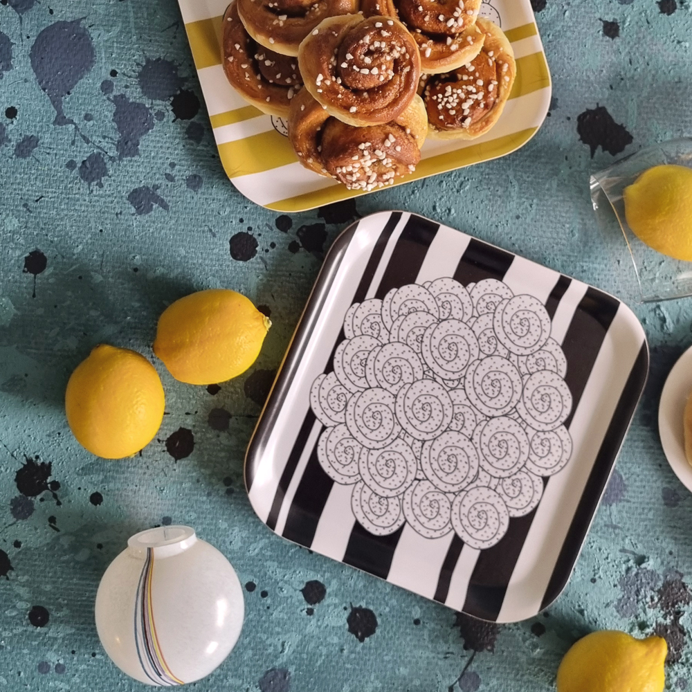tray/cookie plate FIKA CINNAMON BUN black/white 20x20 cm - 4