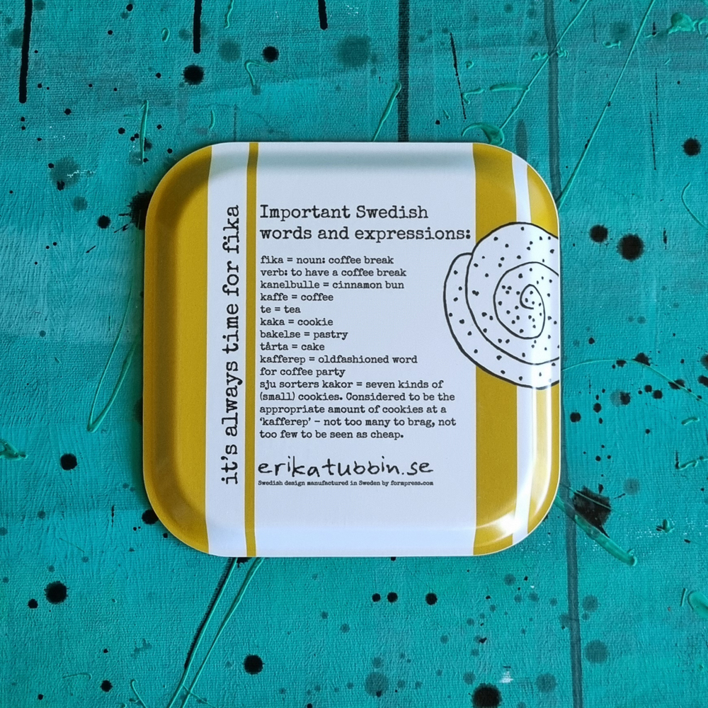 tray/cookie plate FIKA CINNAMON BUN yellow/white 20x20 cm - 2