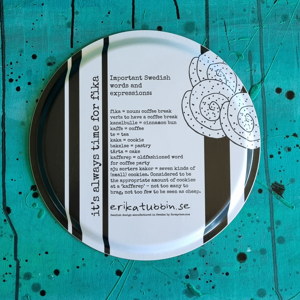 tray FIKA CINNAMON BUN black/white 31 cm - 2