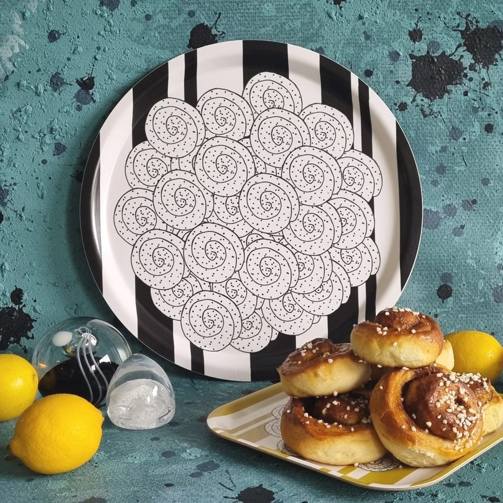 tray FIKA CINNAMON BUN black/white 31 cm - 4