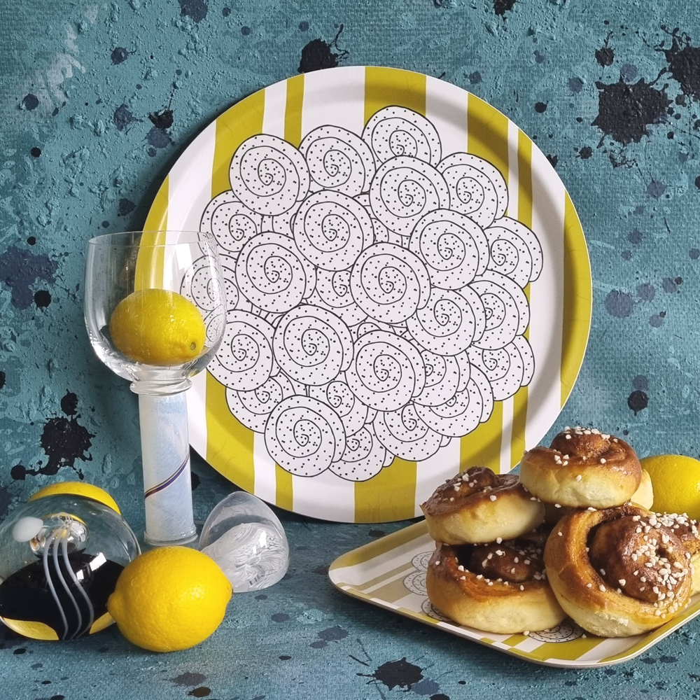 tray FIKA CINNAMON BUN yellow/white 31 cm - 4