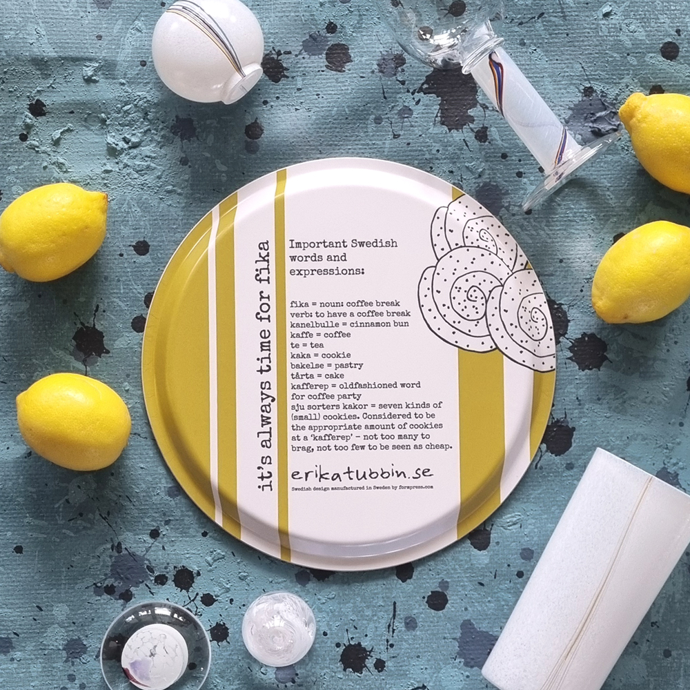 tray FIKA CINNAMON BUN yellow/white 31 cm - 5