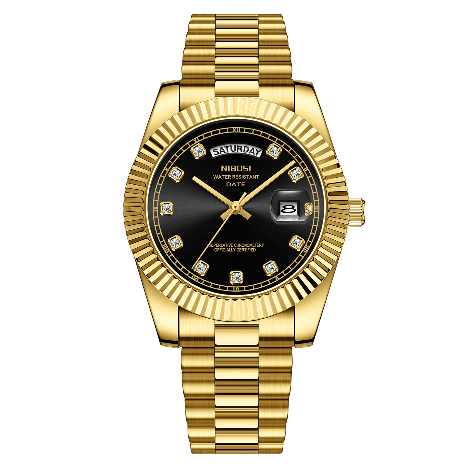 Nibosi Day-Date Gold Black