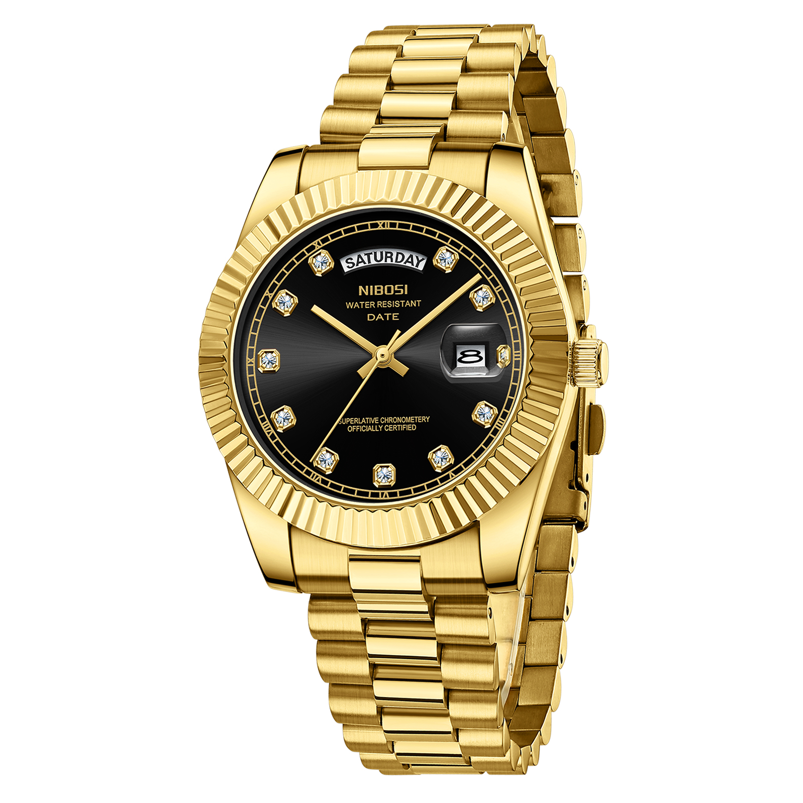 Nibosi Day-Date Gold Black - 3